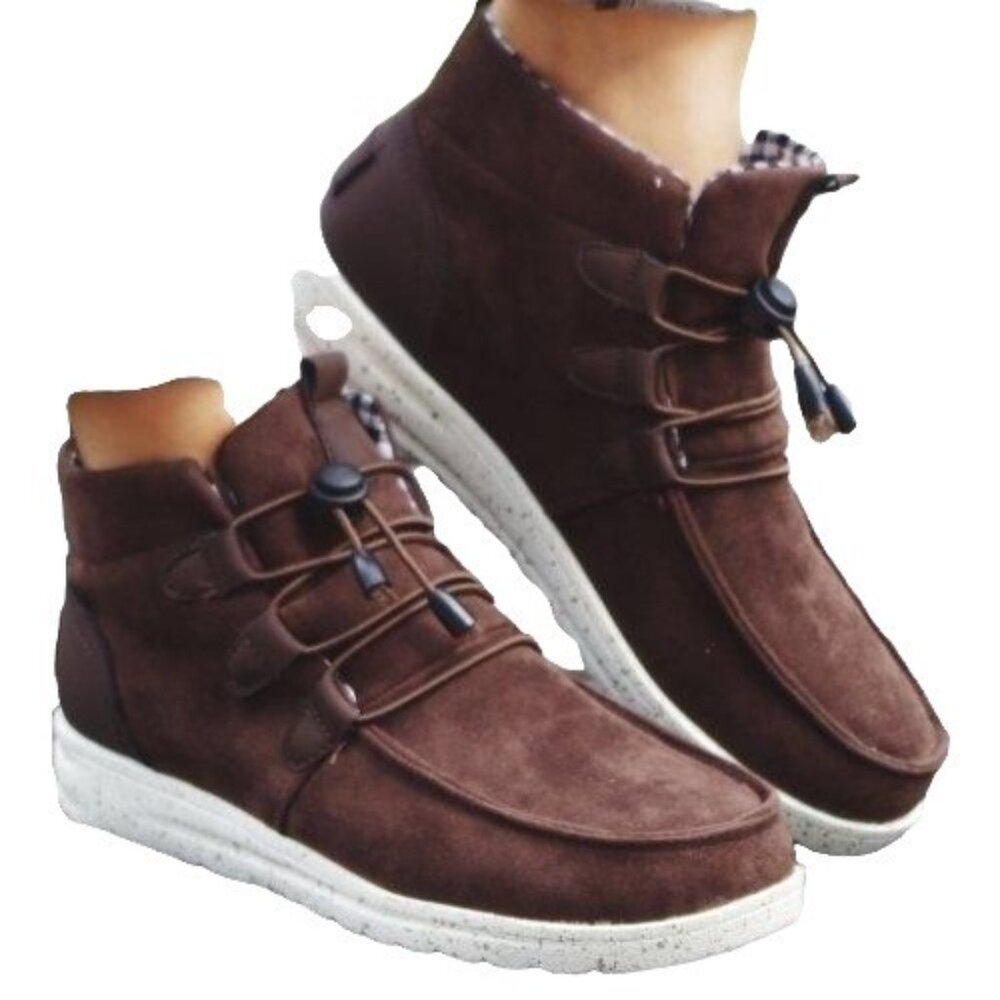 ROSY - Coffee Laced-Front Ankle Boot (8.5/9)